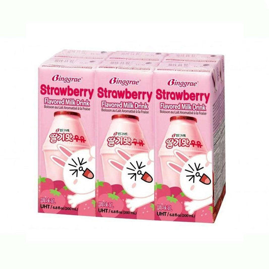 Binggrae Strawberry Milk (200ml x 6pack) - CoKoYam