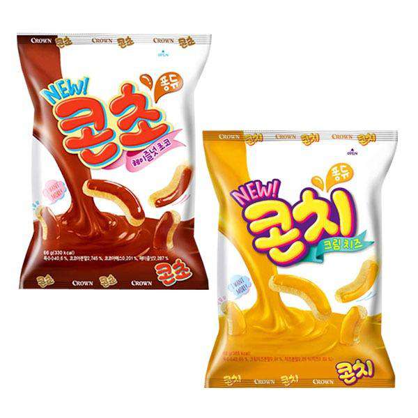 Crown Corn Hazelnut Choco Flavor Snack (Corn Cho) (66g) - CoKoYam