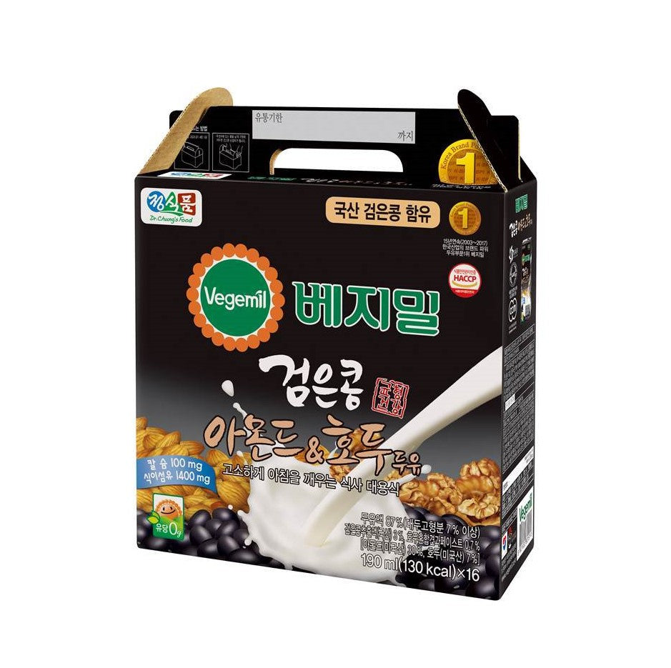 DR.CHUNG'S FOOD VEGIMIL Black Soy Milk Almond & Walnut (190mlx6PK, X190mlx16PK) - CoKoYam