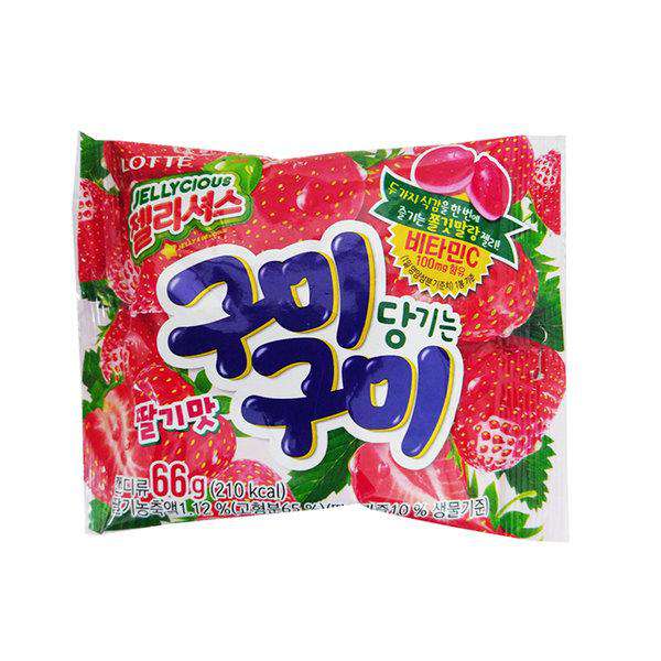 Lotte Gummy Jellycious GumiGumi Strawberry (66g) - CoKoYam