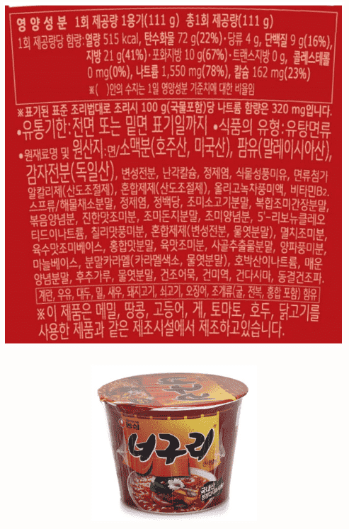 Nongshim Neoguri (Nuguri) Big Bowl (114g) - CoKoYam