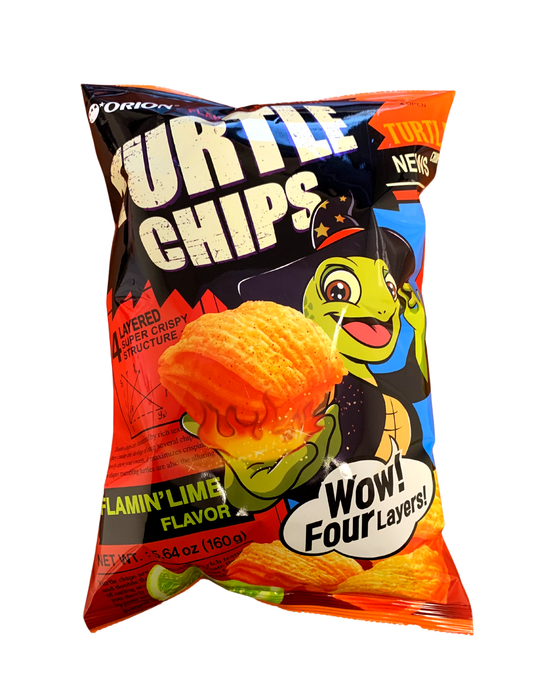 Orion Happy Halloween Turtle Chips Flamin' Lime (160g) - CoKoYam