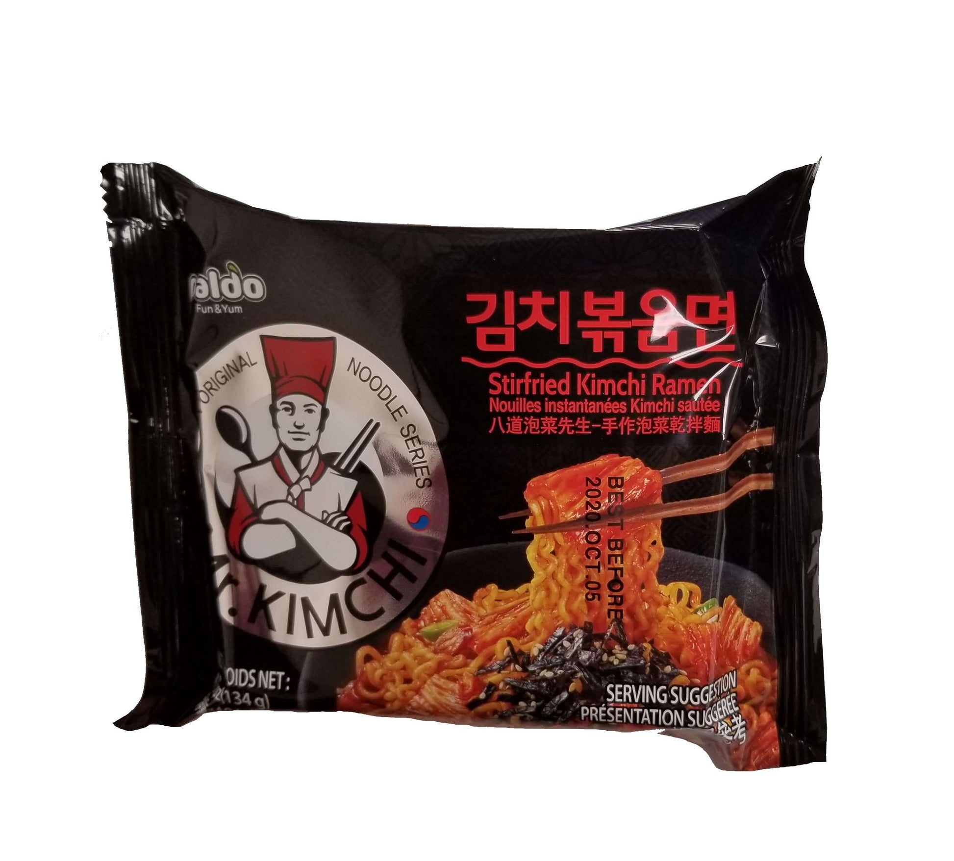 Paldo Spicy Mr. Kimchi Stir Fried Ramen 4Pack (536g) - CoKoYam