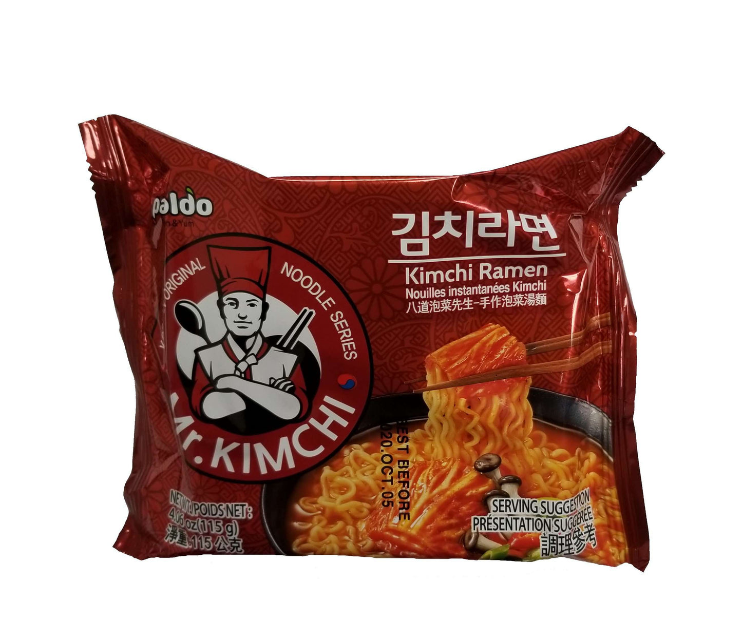 Paldo Spicy Mr. Kimchi Ramen 1Pack (115g), 4Pack (460g) - CoKoYam