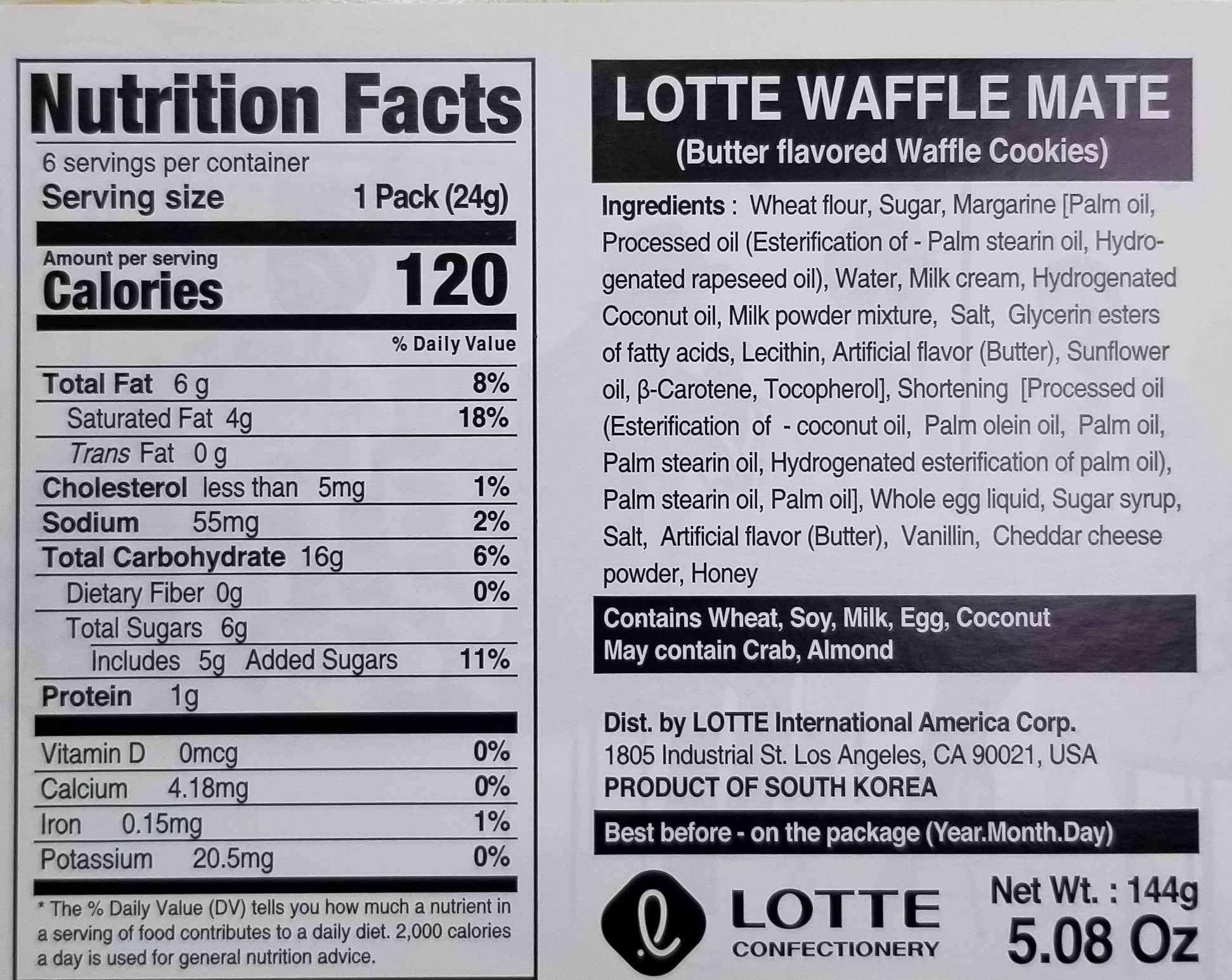 Lotte Waffle Mate (144g) - CoKoYam