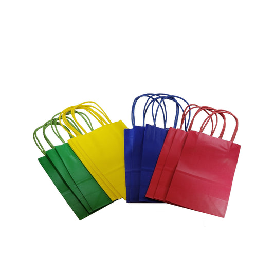GO PARTY Small/Medium Paper Gift Bag - 4 Colors x 3 Bags - CoKoYam