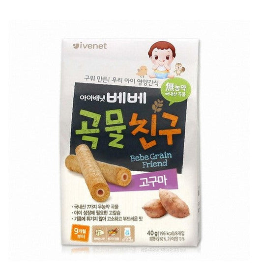 IVENET Bebe Organic Grain Friend Sweet Potato Roll (40g) - CoKoYam