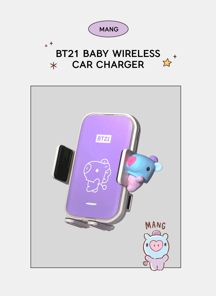 BT21  FAST WIRELESS CAR CHARGER