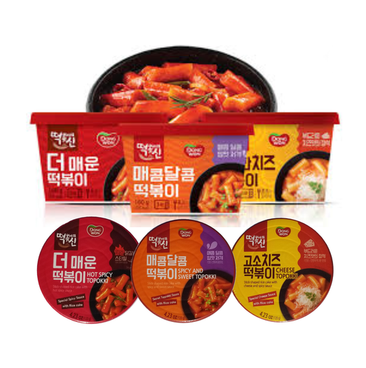 DONGWON Topokki 3 Combo (God of Tteokbokki) (120gx Cheese, Hot & Spicy, Sweet & Spicy) -Tteokbokki - COKOYAM