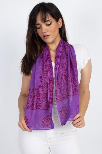 Handmade Om Yoga Prayer Shawl/Scarf 41162 - CoKoYam