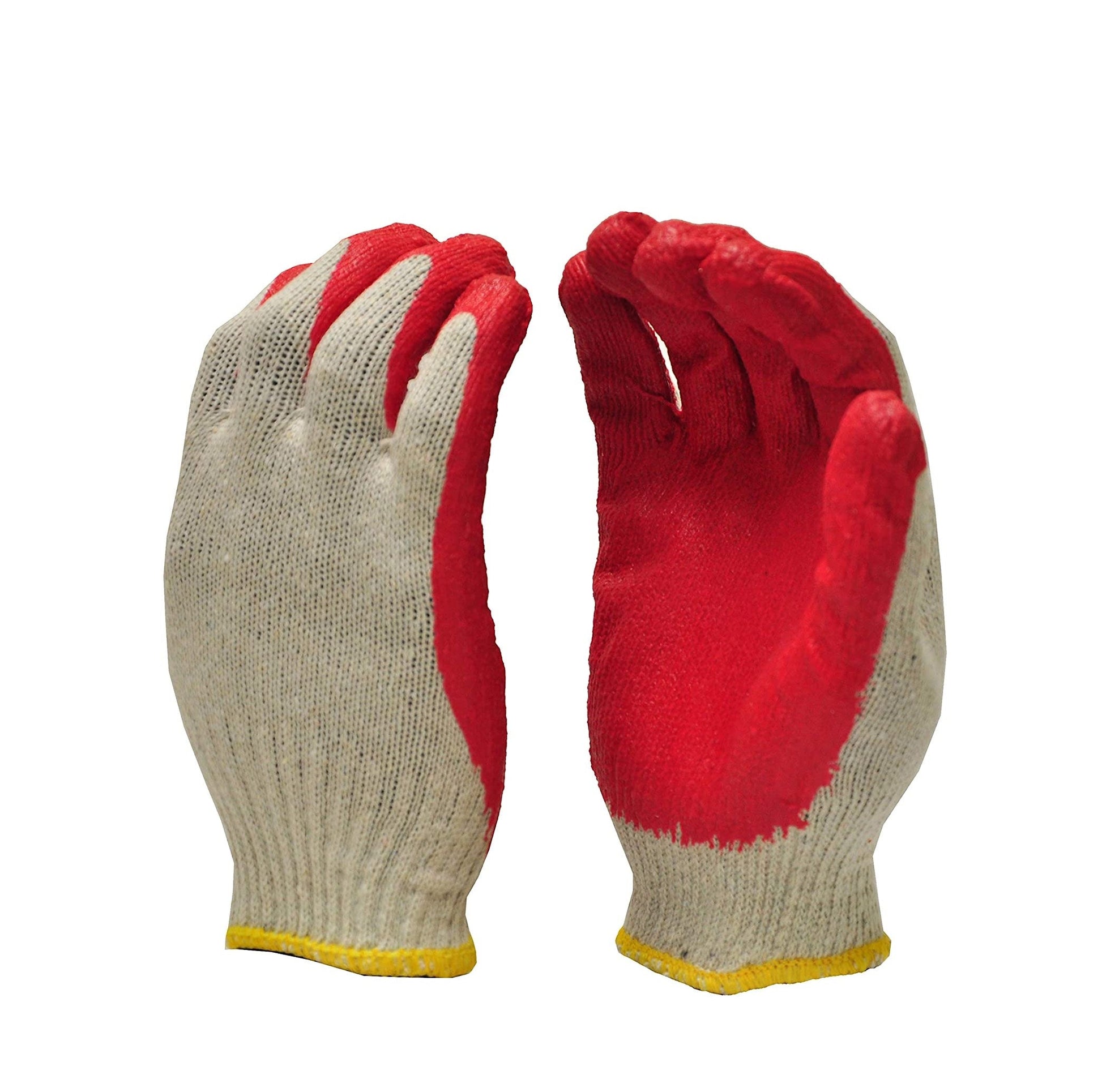 NICE GLOVE String Knit Red Palm Latex Dipped Gloves (1 Pairs, 10 Pairs) - COKOYAM