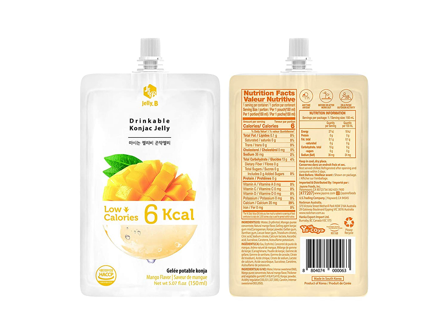 Jayone Jelly B Drinkable Konjac Jelly Mango 150ml - CoKoYam