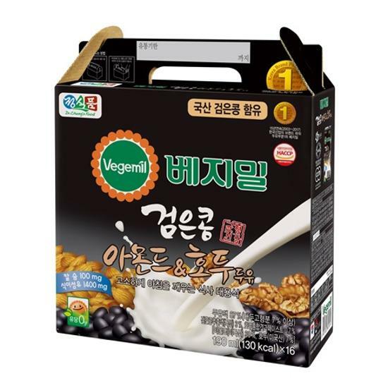 DR.CHUNG'S FOOD VEGEMIL Black Soy Milk Almond & Walnut (190mlx6PK, 190x16PK) - COKOYAM