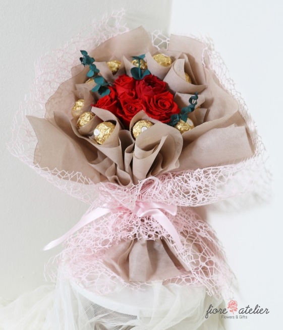 FIORE ATELIER Preserved Fresh Flower Eternal Love Bouquet for Valentine Day Gift - [Free Shipping Item] - CoKoYam