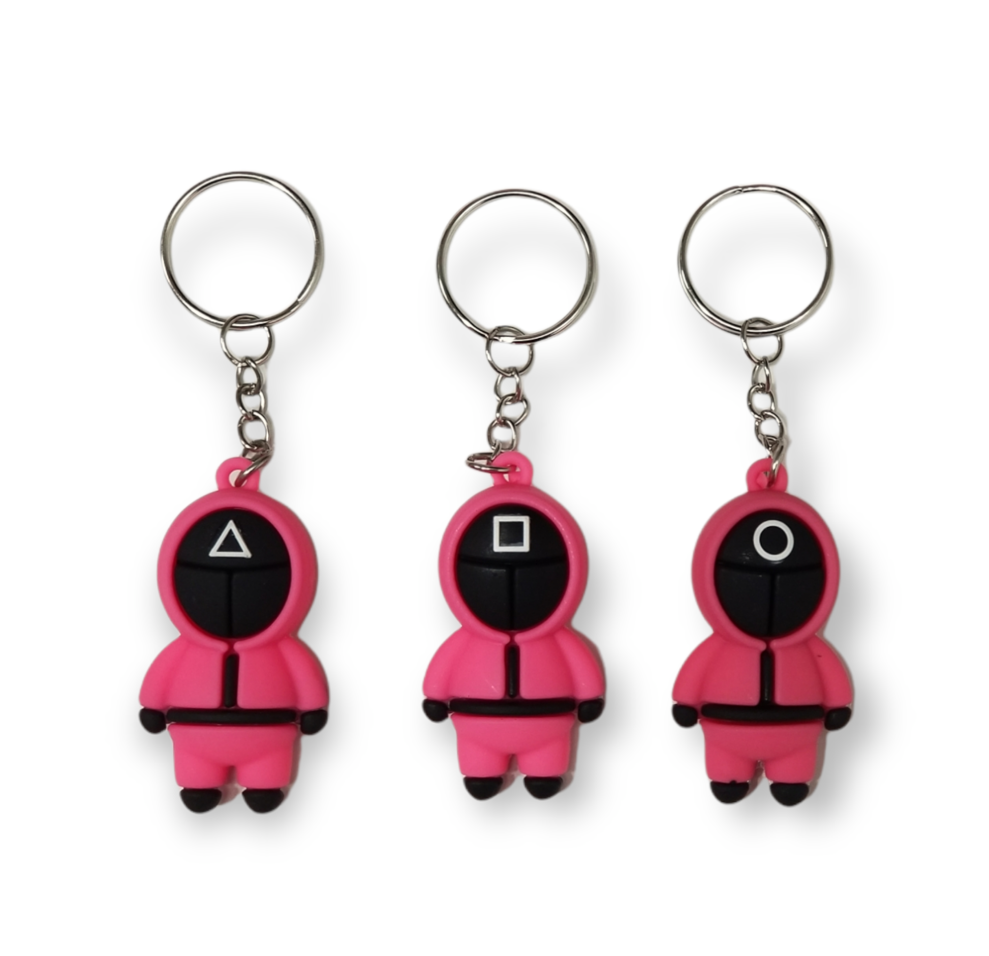 COKOYAM SQUID GAME GUARD MEMBER TRIANGEL/SQUARE/CIRCLE KEY CHAIN MASCOT - COKOYAM