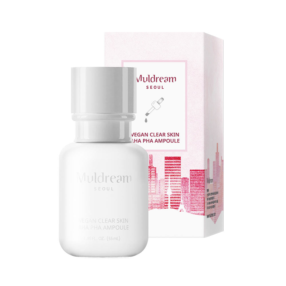 Muldream Vegan Clear Skin AHA PHA Ampoule (55ml) - [Discounted Item] - CoKoYam