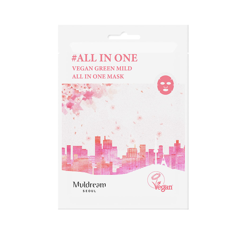 Muldream Vegan Green Mild All In One Mask (27ml X 10 e.a.) - [Discounted Item] - CoKoYam