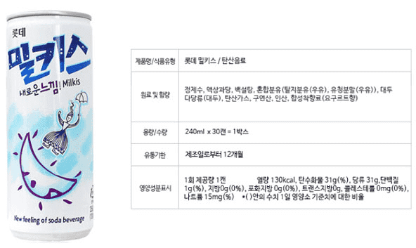 Lotte Milkis Original Can (250ml, 250ml x 6) - CoKoYam