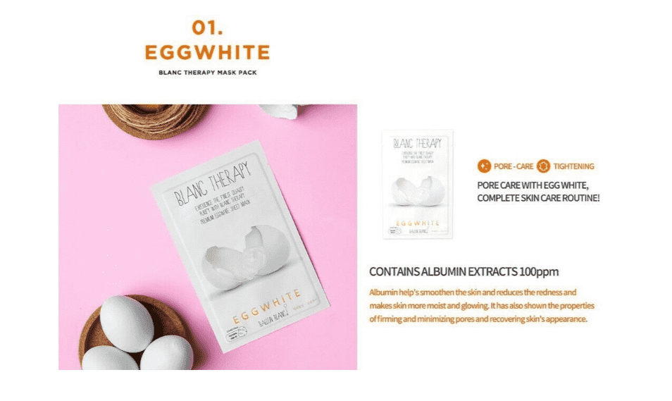 Ballon Blanc Therapy Egg White Sheet Mask - CoKoYam