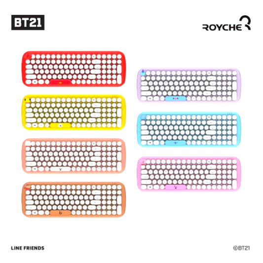 BT21 Official Wireless Retro Keyboard - COKOYAM