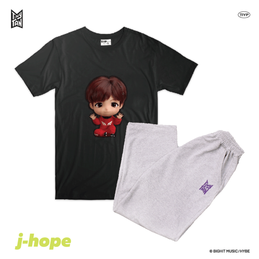 TinyTAN Official Licensed 3D Black Loungewear by TIYP - J-HOPE - COKOYAM