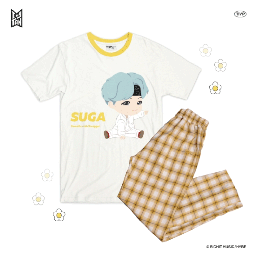 TinyTAN Official Licensed Checked Pattern Loungewear by TIYP - SUGA - COKOYAM