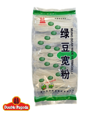 Double Pagoda Mung Bean Wide Vermicelli Glass Noodle (180g, 400g) - CoKoYam