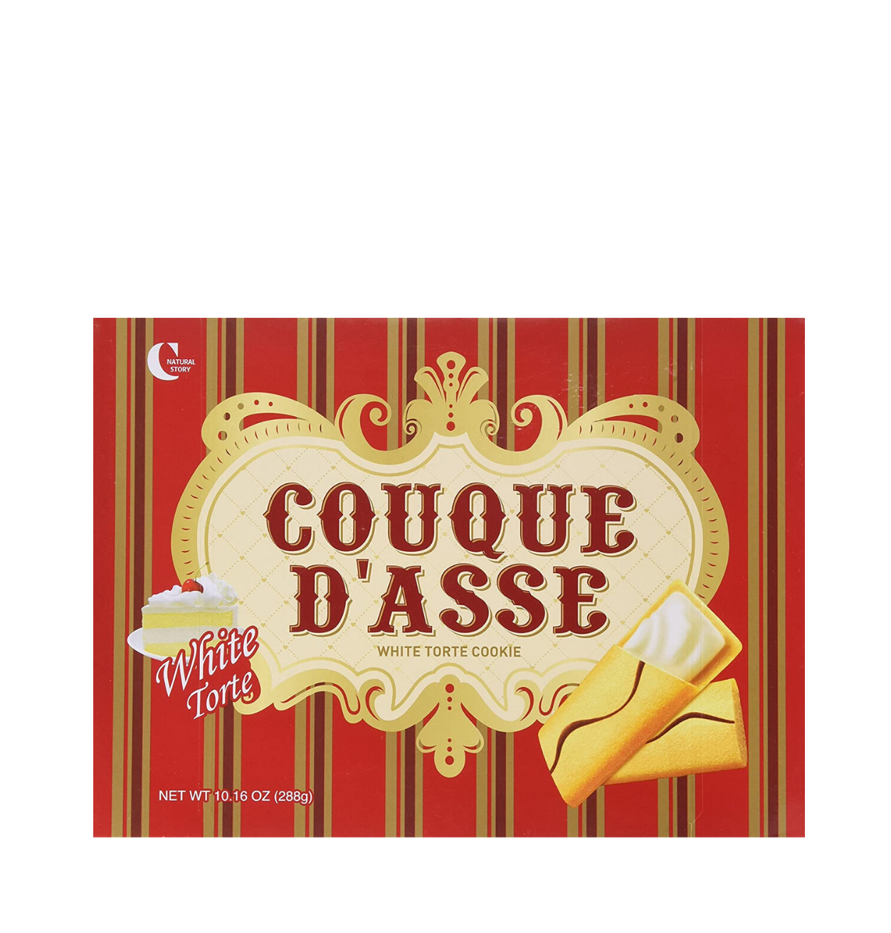 Crown Couque D'asse Biscuit White Torte (128g, 288g) - COKOYAM