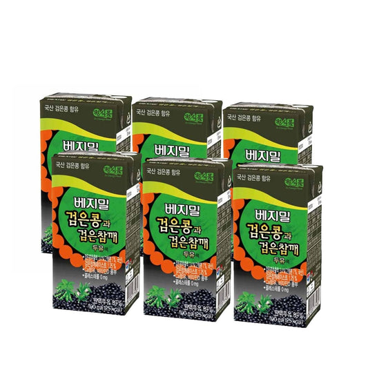 DR.CHUNG'S FOOD VEGEMIL Black Bean & Black Sesame Soy Milk (190mlx6PK, 190x16PK) -[Discounted Item (Food)] - COKOYAM