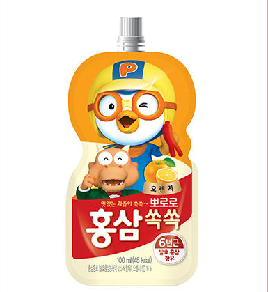 Paldo Pororo Red Ginseng Orange Flavor (100ml) - CoKoYam