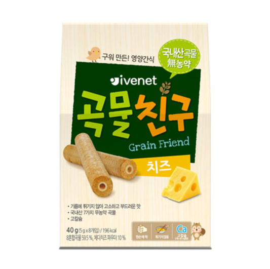 IVENET Bebe Organic Grain Friend Cheese Roll (40g) - CoKoYam