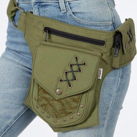Cotton Practical Fannypack Waistbag Travel Utility Belt - CoKoYam