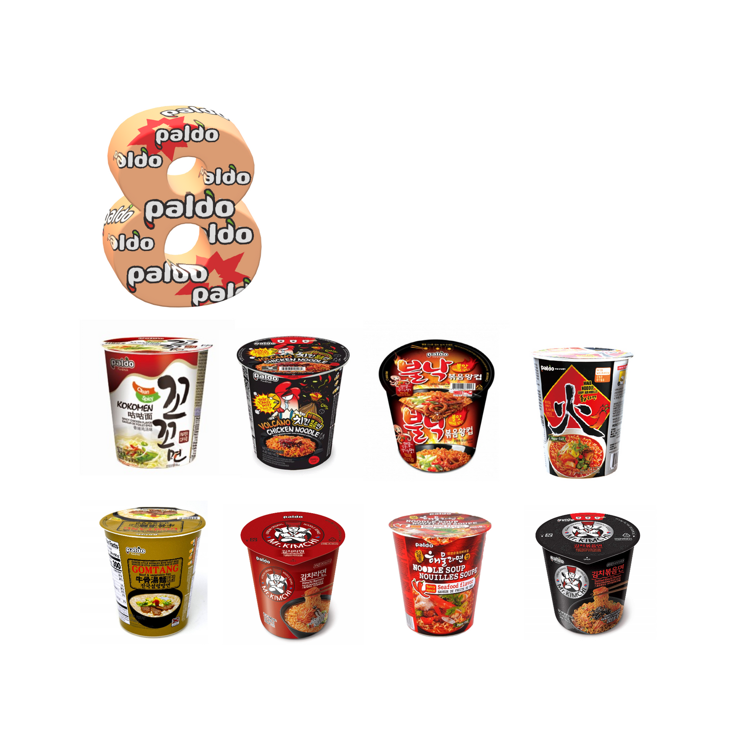 Paldo Cup Ramen 8 Combo - CoKoYam