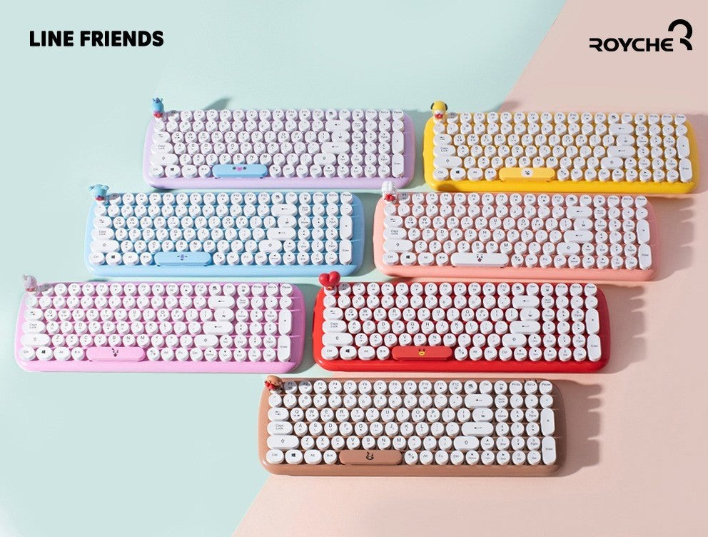 BT21 Official Wireless Retro Keyboard - COKOYAM