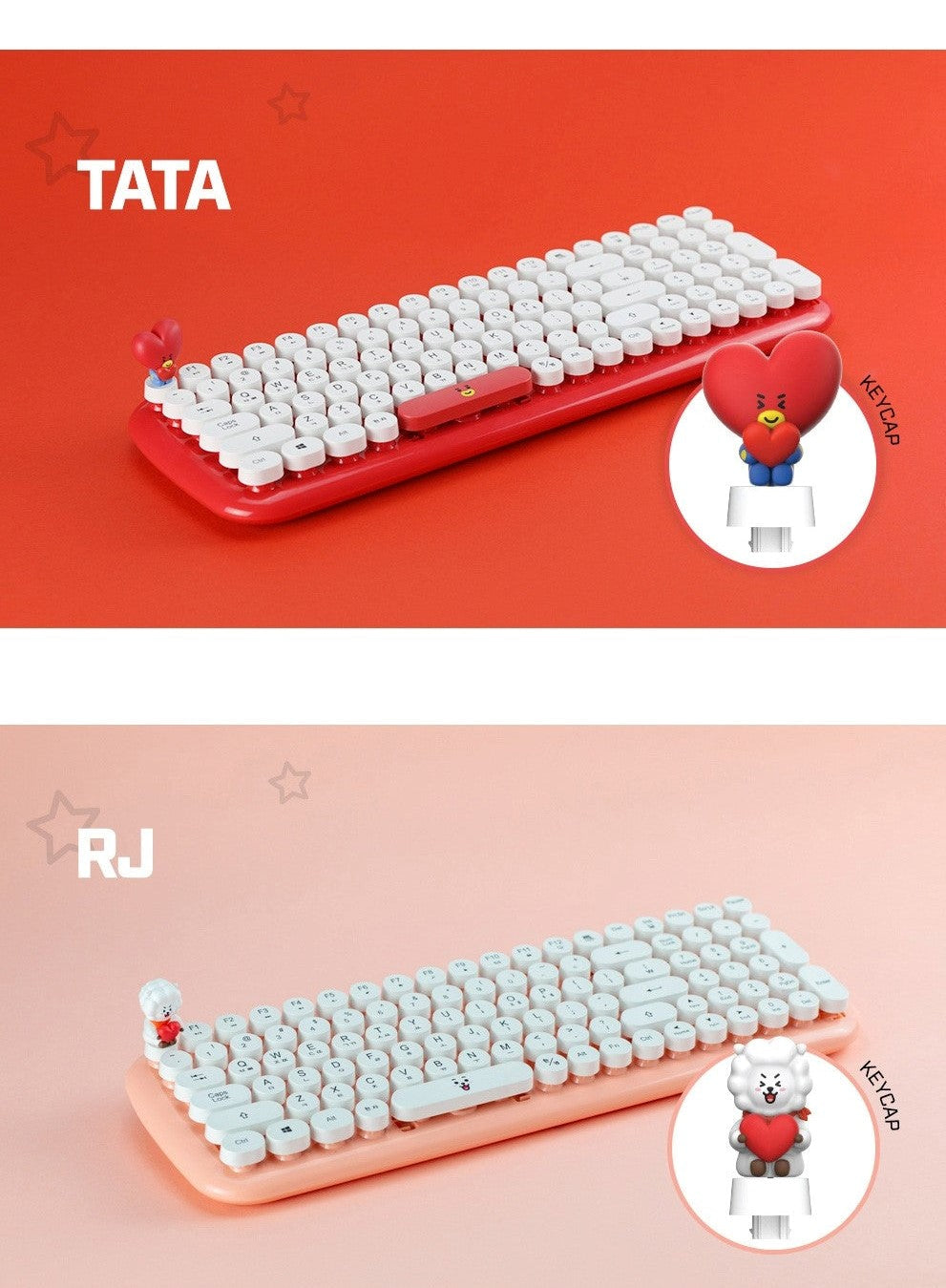 BT21 Official Wireless Retro Keyboard - COKOYAM