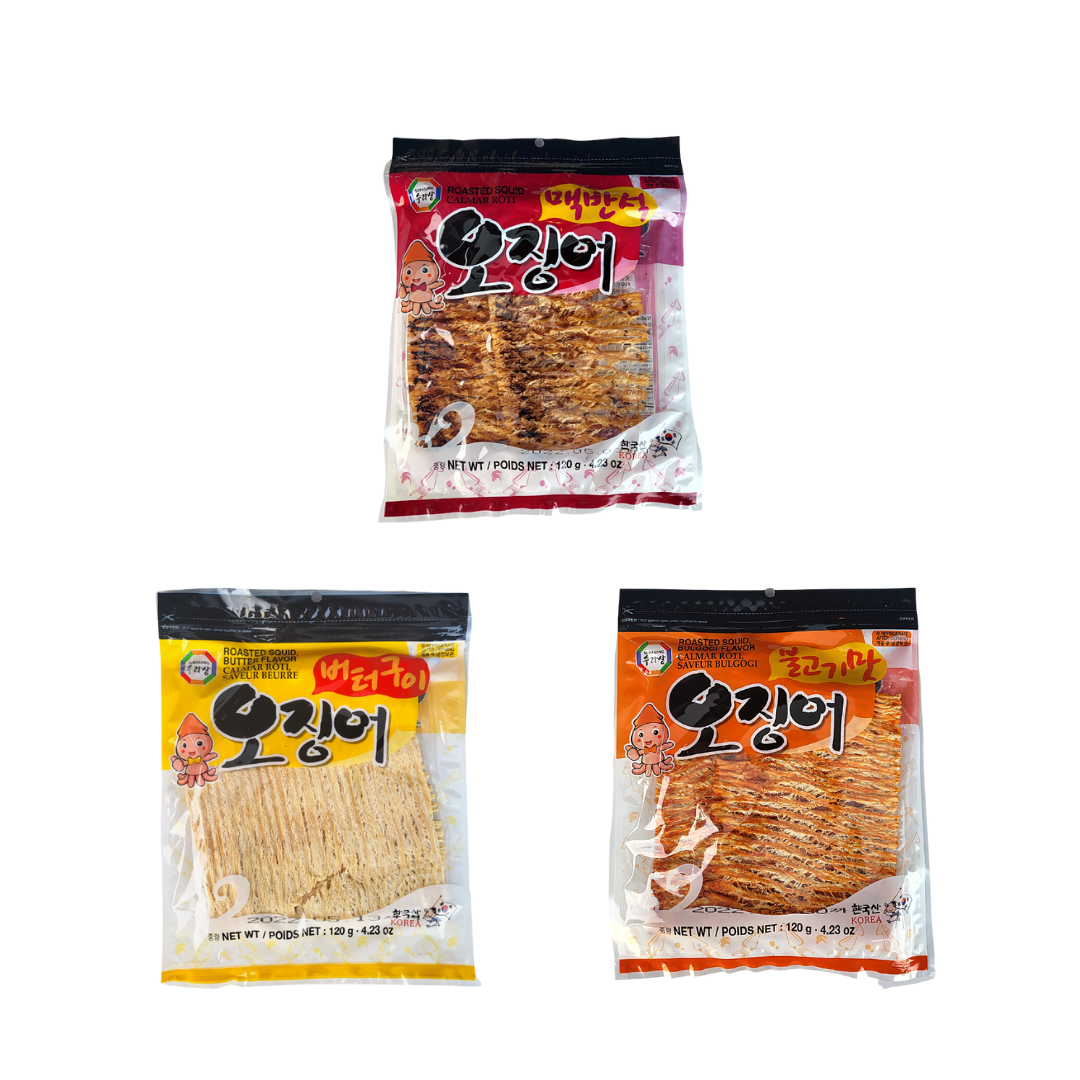 Surasang Roasted Squid 3 Flavors Combo (120gX3) - COKOYAM