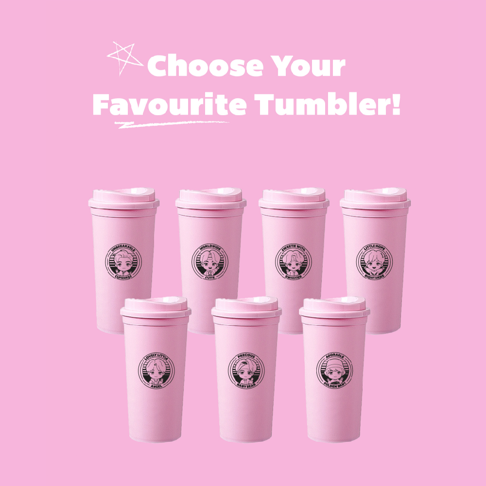 BTS TinyTAN Reusable Pink Tumbler - RM - COKOYAM