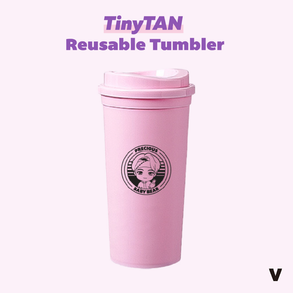 BTS TinyTAN Reusable Pink Tumbler - V - COKOYAM