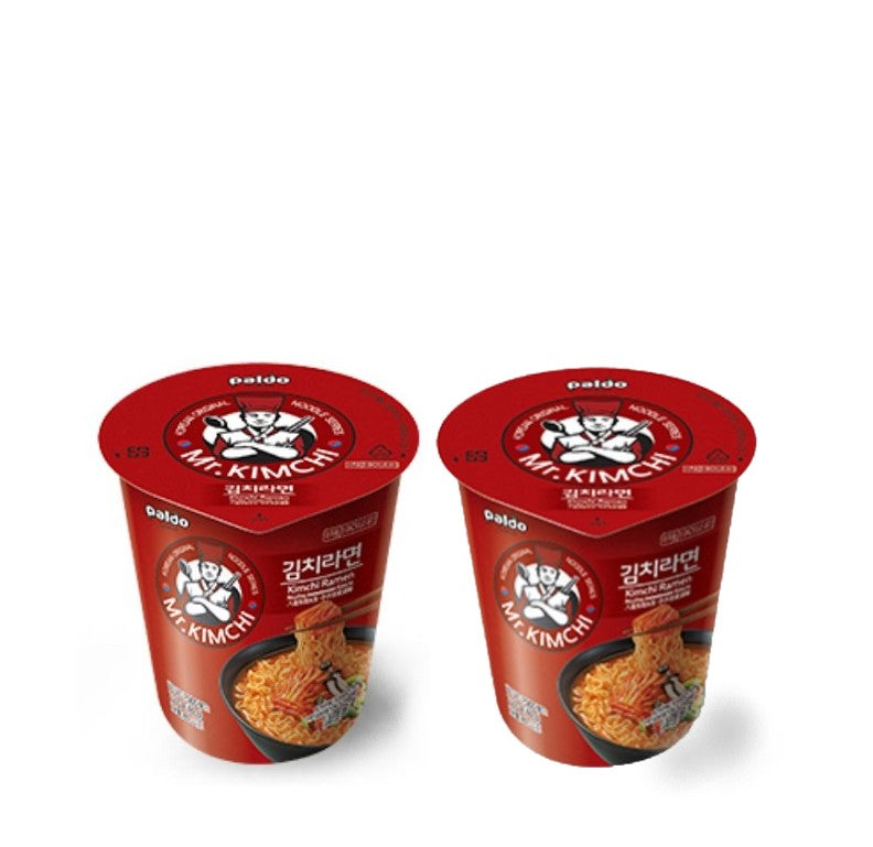 Paldo Small Cup Spicy Mr. Kimchi Ramen (65gx2Cups) - CoKoYam